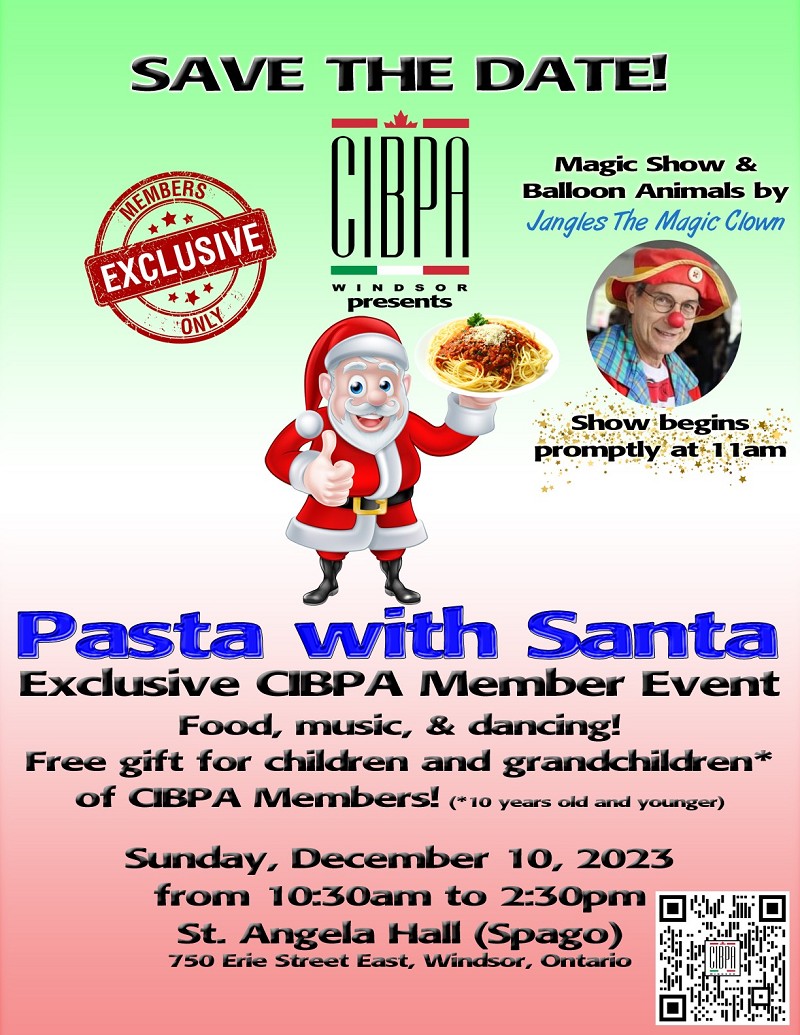 CIBPA presents Pasta with Santa 2023